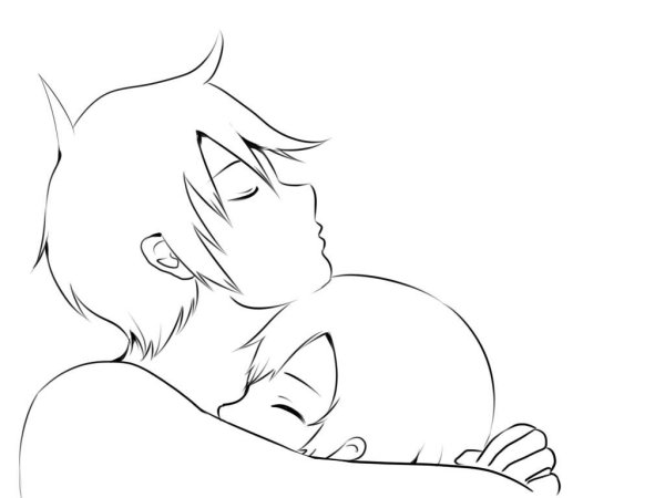 Шаблон для рисования обнимашки