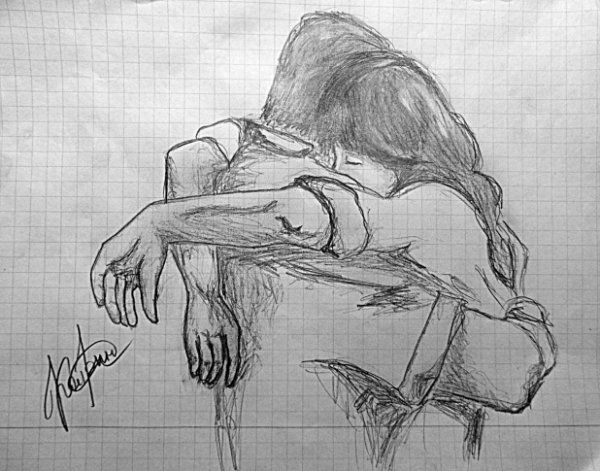 Обнимаются рисунок карандашом