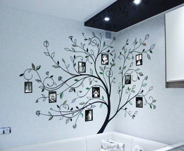 Контурный рисунок на стене