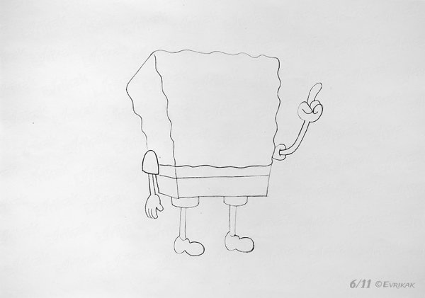 Нарисовать Спанч Боба пошагово