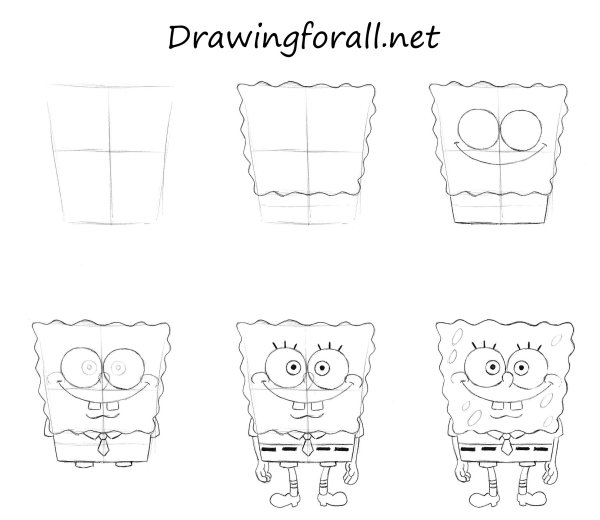 Как нарисовать Спанч Боба поэтапно