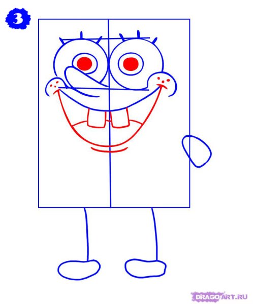 Поэтапное рисование Спанч Боба