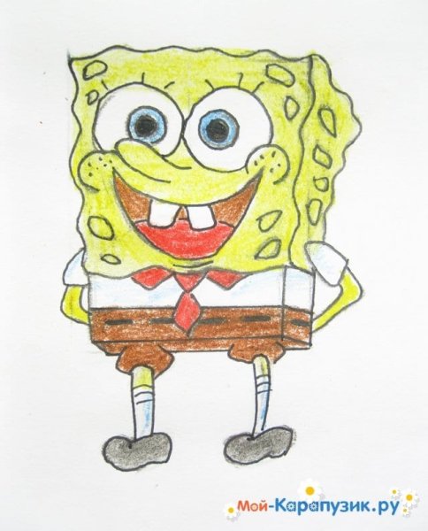 Спанч Боб рисунок карандашом