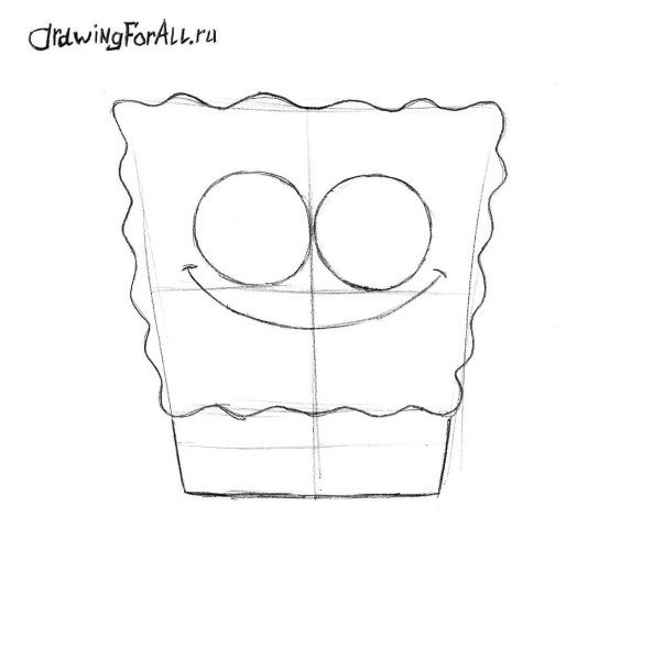 Поэтапное рисование Спанч Боба