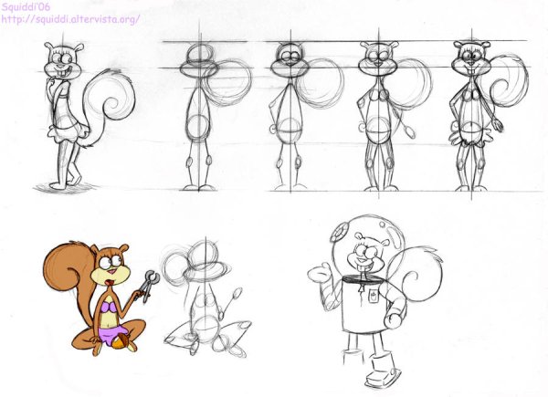 Поэтапное рисование героев из мультиков