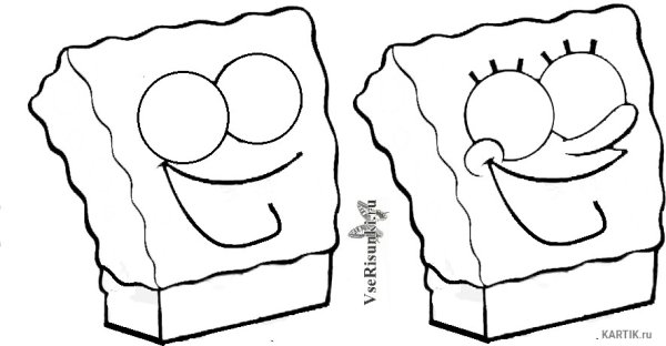 Спанч Боб рисунок поэтапно