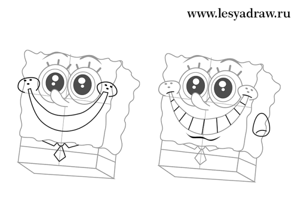 Нарисовать Спанч Боба поэтапно