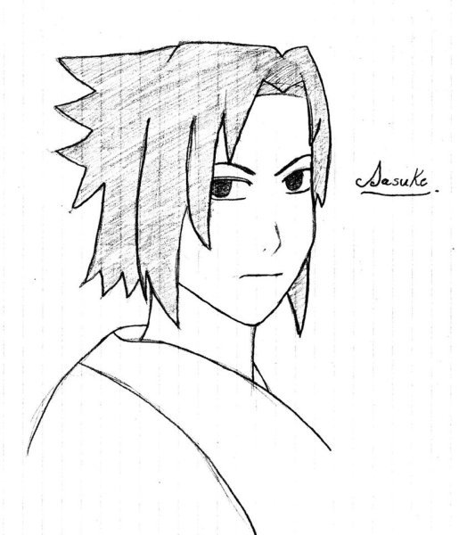 Легкие рисунки Саске
