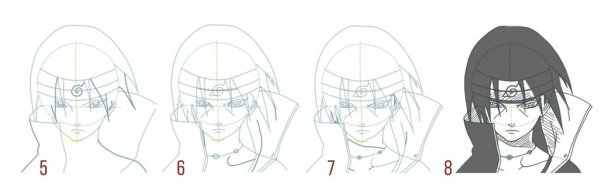 Итачи пошаговое рисование