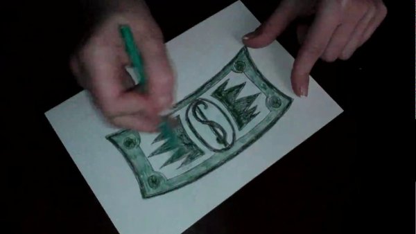 Доллар рисунок карандашом