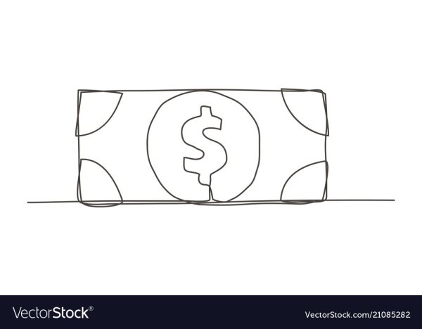 Купюры одной линией рисунок