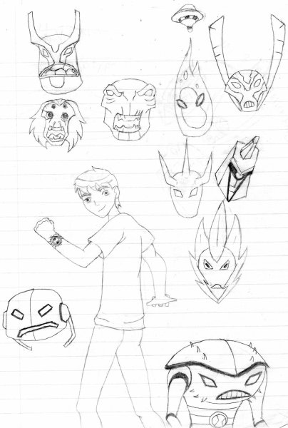 Бен 10 карандашом