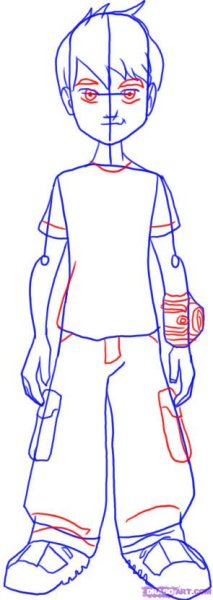 Картинки как нарисовать поэтапно Бен 10