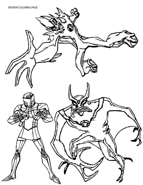 Раскраски Бен 10 Омниверс Фидбэк