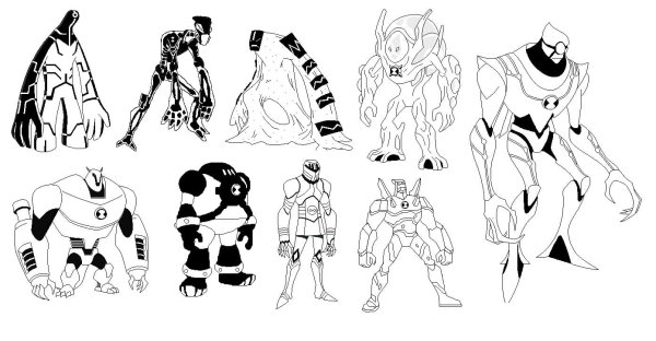 Раскраска Бен 10 призрак