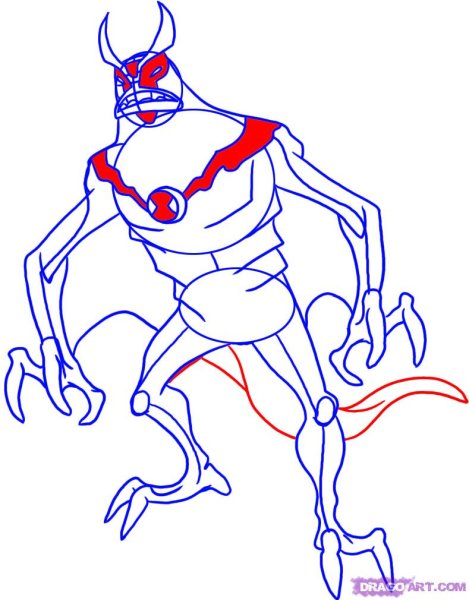 Раскраска Бен 10 космический пёс