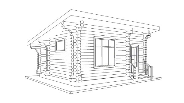 Дом из бревен рисунок