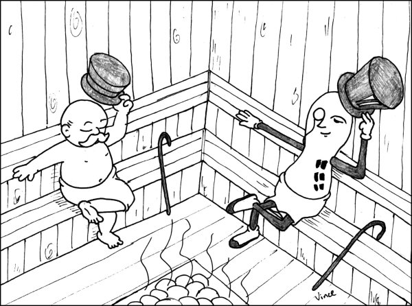 Сауна нарисованная