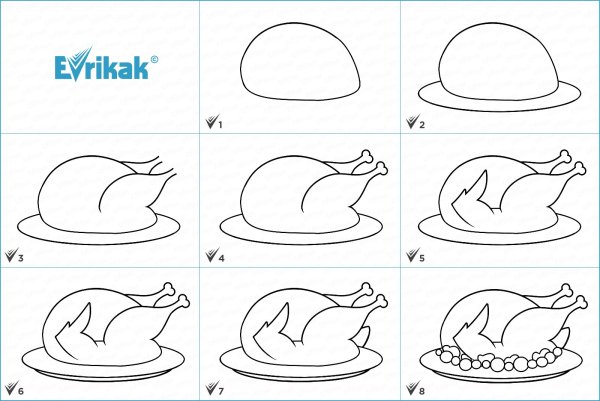Рисуем курицу поэтапно