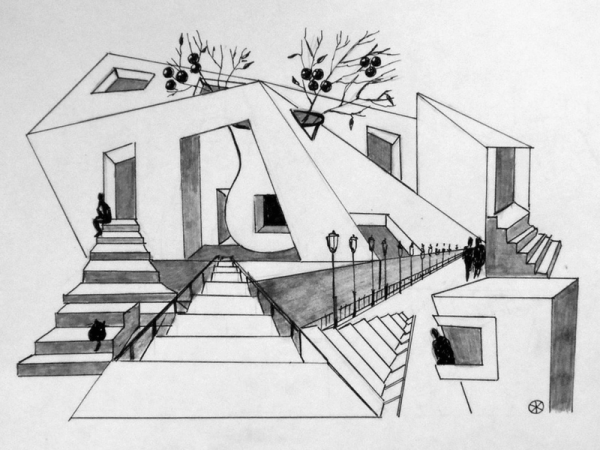 Необычная перспектива в рисунке