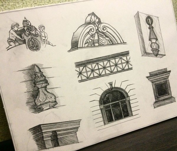 Архитектурные элементы в графике