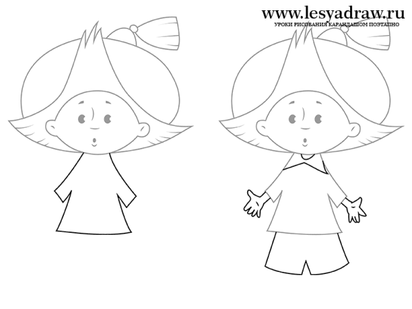 Незнайка рисунок карандашом