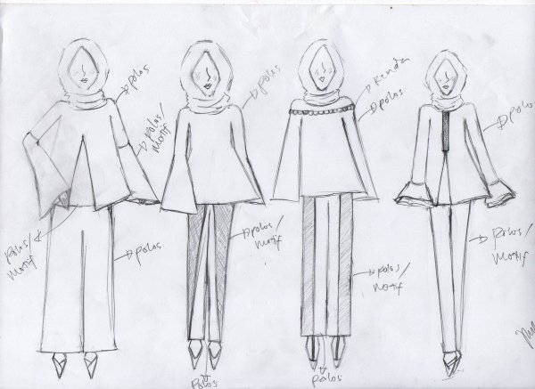 Фэшн скетчинг хиджаб