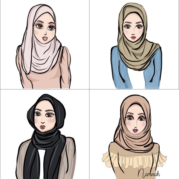 Женщина в хиджабе эскизы