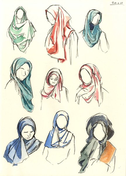 Девушка в платке референс