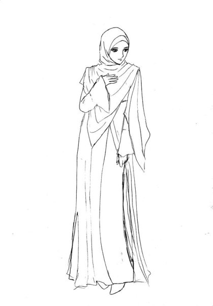 Девушка в хиджабе рисунок