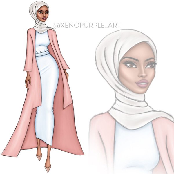 Мусульманка фэшн иллюстрация