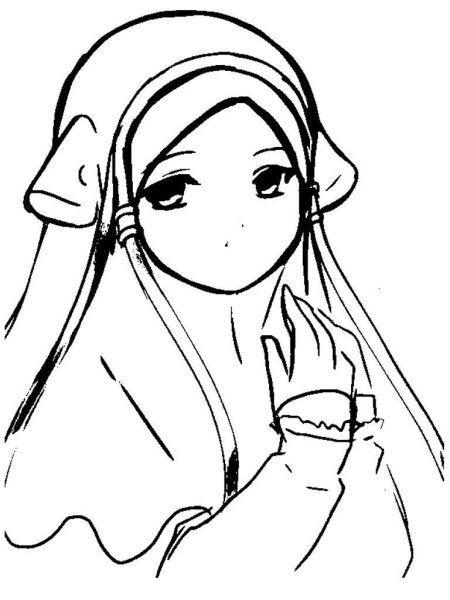 Хиджаб рисунки карандашом