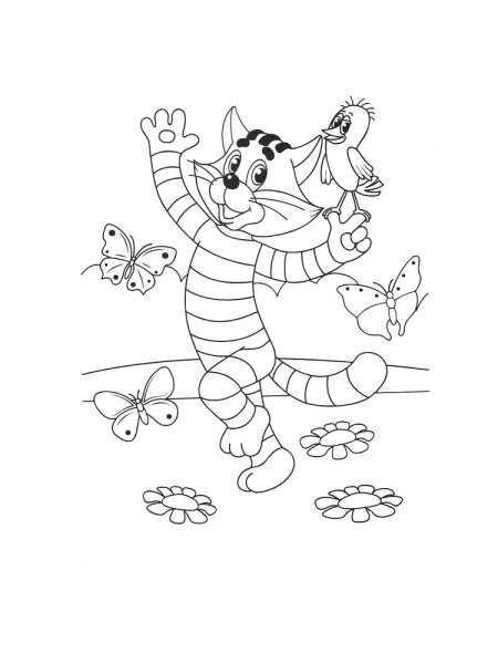 Раскраска кот Матроскин из Простоквашино