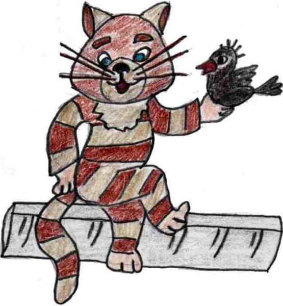 Детский рисунок кот Матроскин