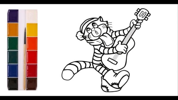 Простоквашино кот Матроскин раскраска