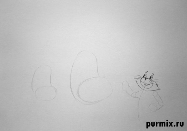 Поэтапный рисунок кота Матроскина