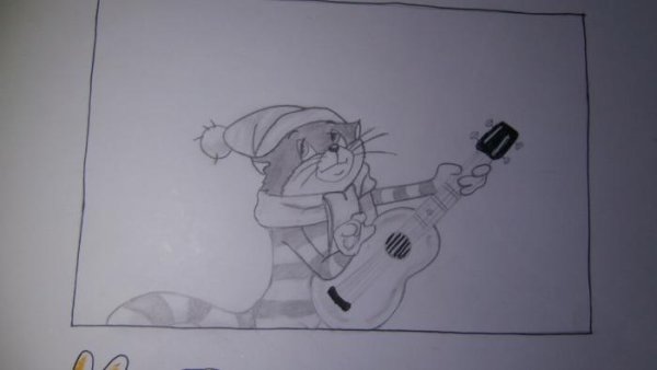 Кот Матроскин карандашом