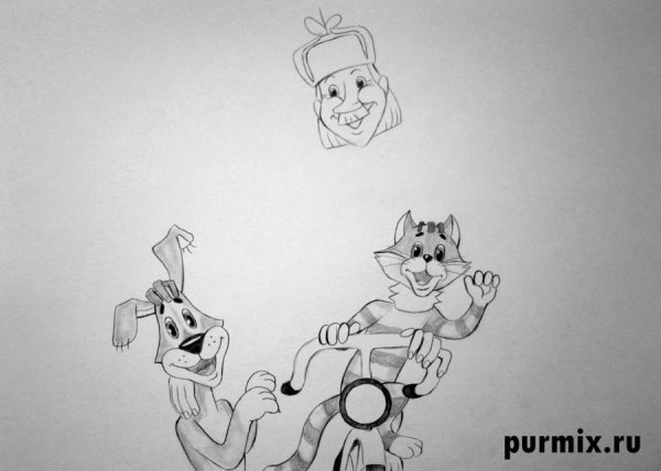 Рисунки для срисовки из Простоквашино