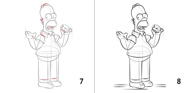 Поэтапное рисование Симпсонов