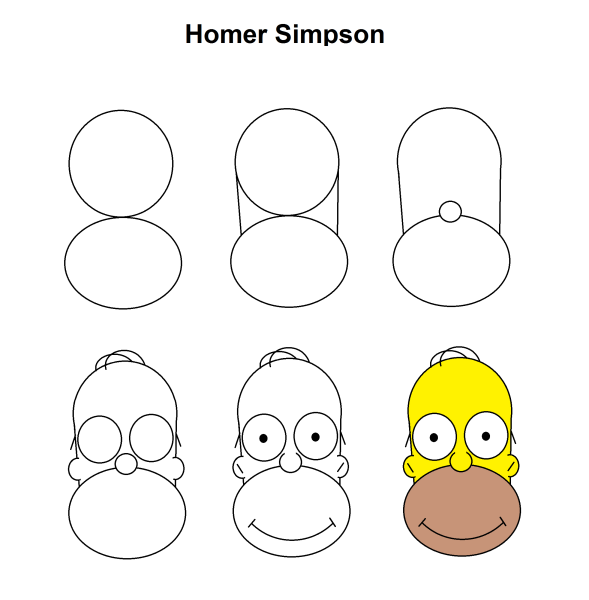Нарисовать Гомера Симпсона