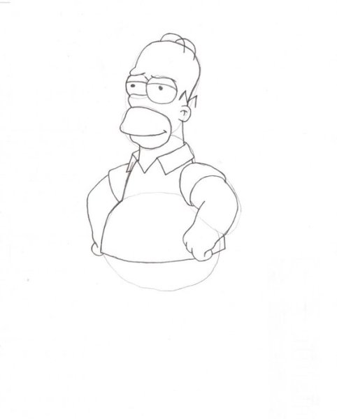 Нарисовать Гомера Симпсона
