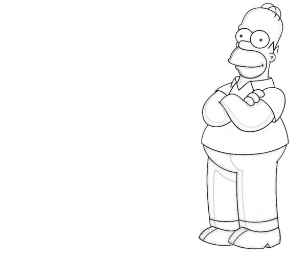 Простой пошаговый рисунок карандашом Гомера