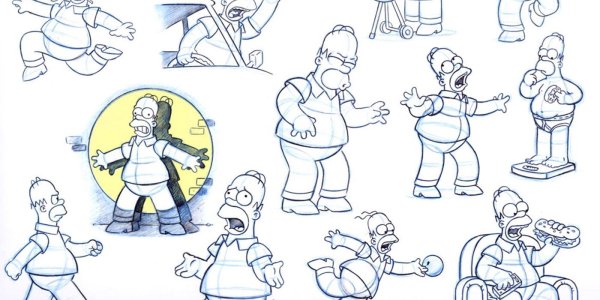 Раскраска симпсоны гомер и мардж