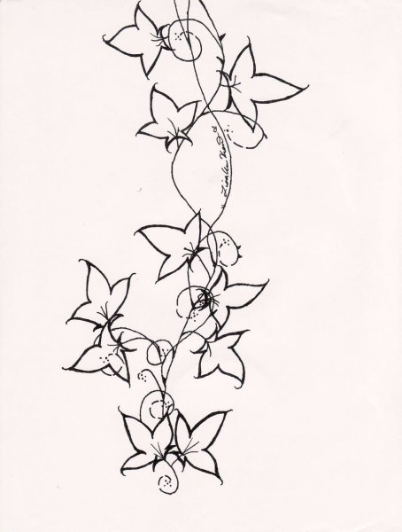 Тату вьющиеся цветы