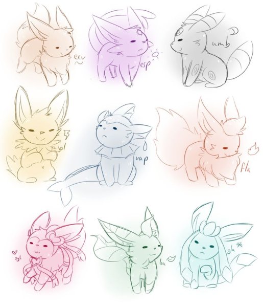 Раскраски покемоны эволюции иви