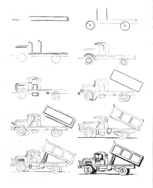 Рисование грузовая машина