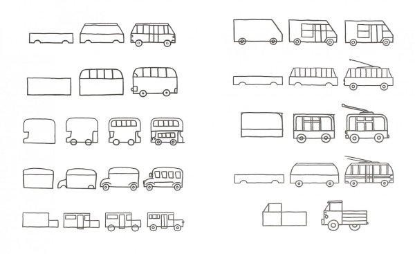 Схемы рисования транспорта для дошкольников