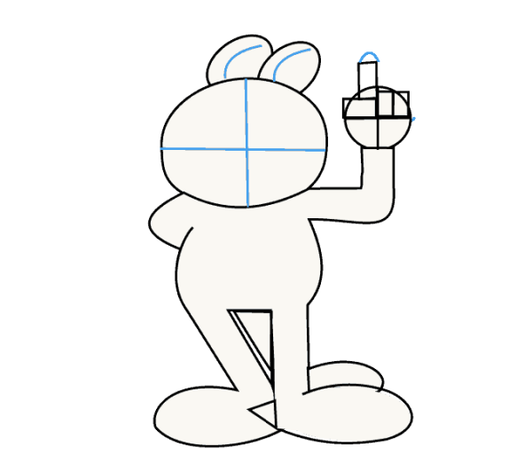 Гарфилд поэтапное рисование