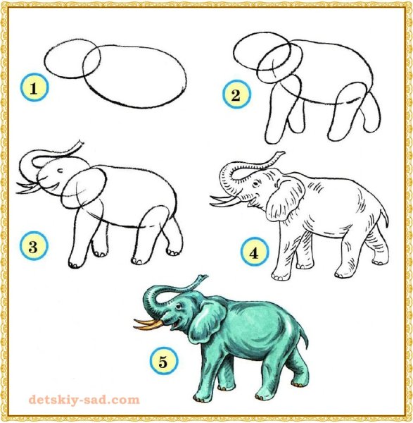 Поэтапное рисование козленка