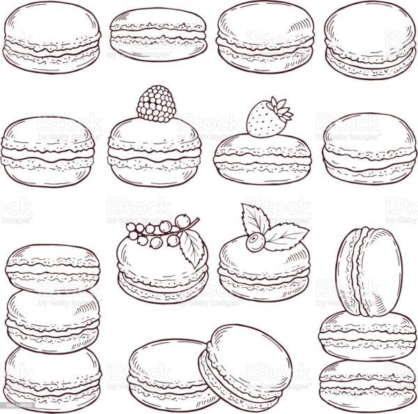 Макаруны раскраска